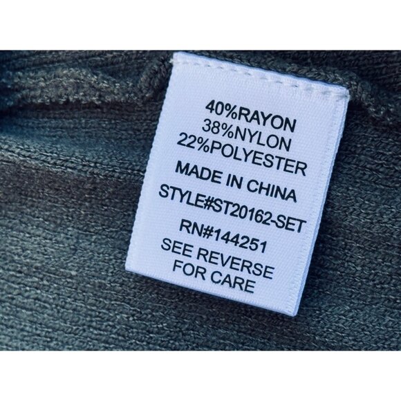 Sincerely Jules Pants Medium Ribbed Olive Green Knit Wide Leg - Picture 10 of 10